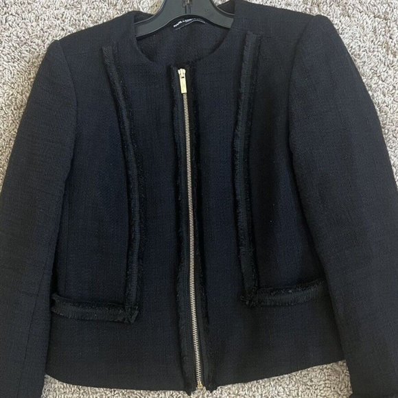 Brand New Women's Karl Lagerfeld Black Tweed Blazer Jacket - Picture 14 of 16